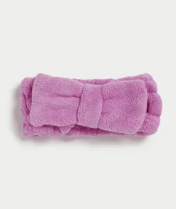FRESH FACED – MICROFIBRE BOW BEAUTY HEADBAND - LILAC