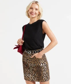 GEM ANIMAL DENIM MINI SKIRT