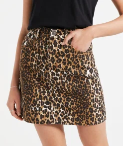 GEM ANIMAL DENIM MINI SKIRT
