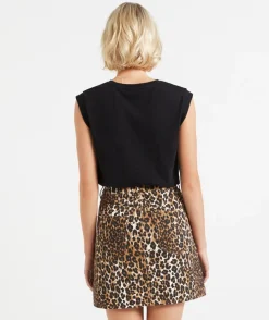 GEM ANIMAL DENIM MINI SKIRT