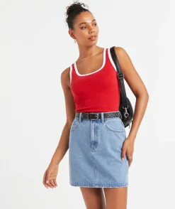 GEM DENIM MINI SKIRT