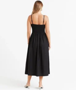 GENEVIEVE V WAIST MIDI DRESS