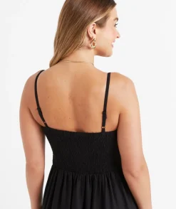 GENEVIEVE V WAIST MIDI DRESS