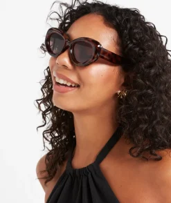 GIGI ROUND BUBBLE SUNGLASSES - TORT