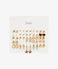 GOLD & LEOPARD STUD AND DROP EARRING PACK
