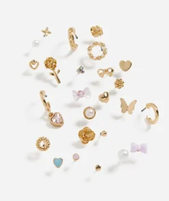GOLD BOW AND PINK MEGA EARRING PACK