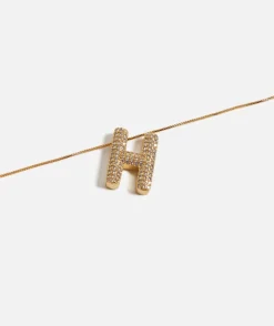 GOLD BUBBLE ALPHABET NECKLACE