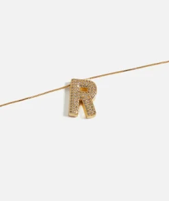GOLD BUBBLE ALPHABET NECKLACE