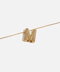 GOLD BUBBLE ALPHABET NECKLACE