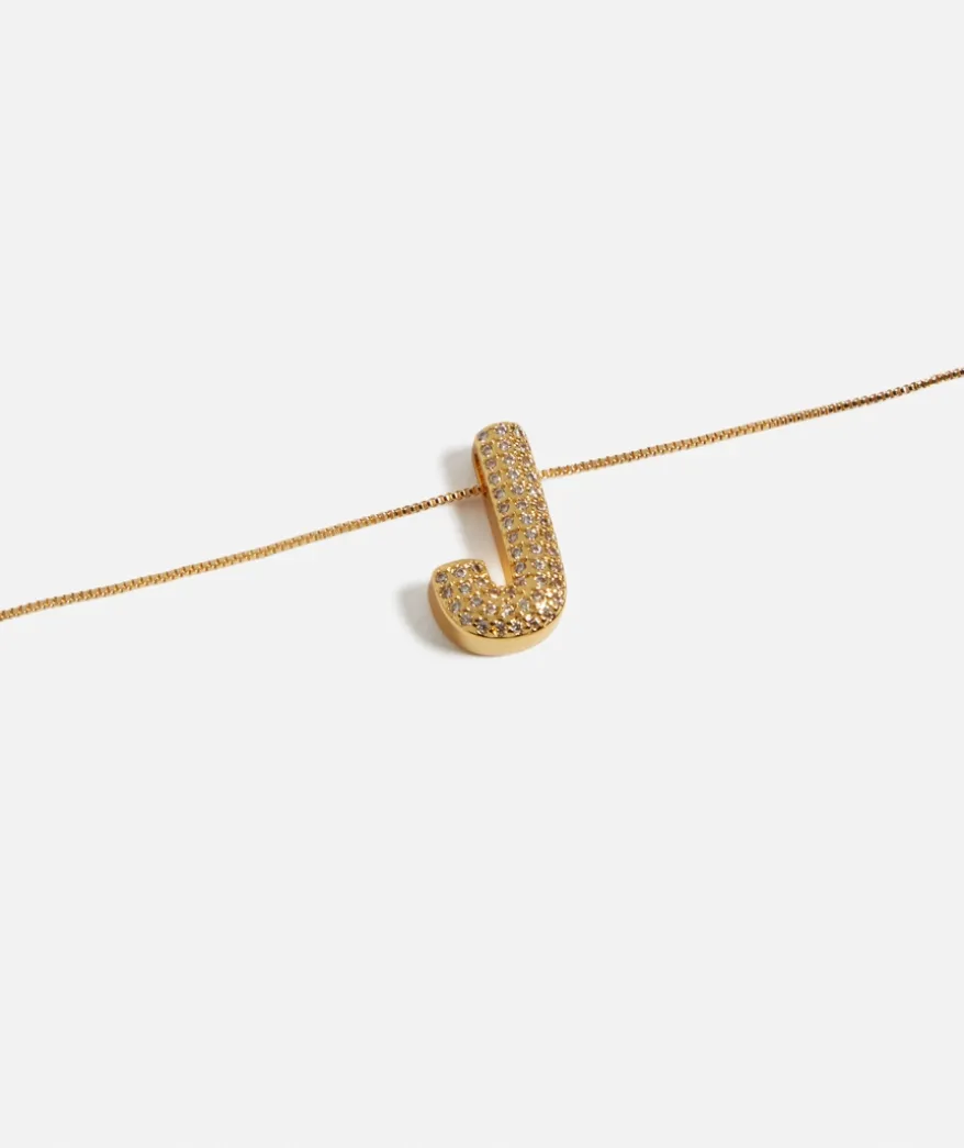 GOLD BUBBLE ALPHABET NECKLACE