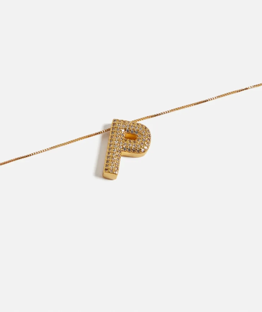 GOLD BUBBLE ALPHABET NECKLACE
