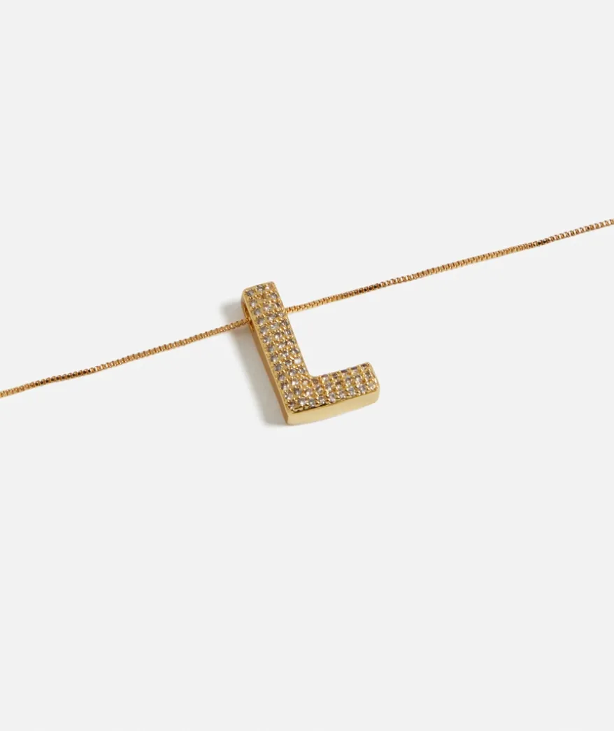GOLD BUBBLE ALPHABET NECKLACE