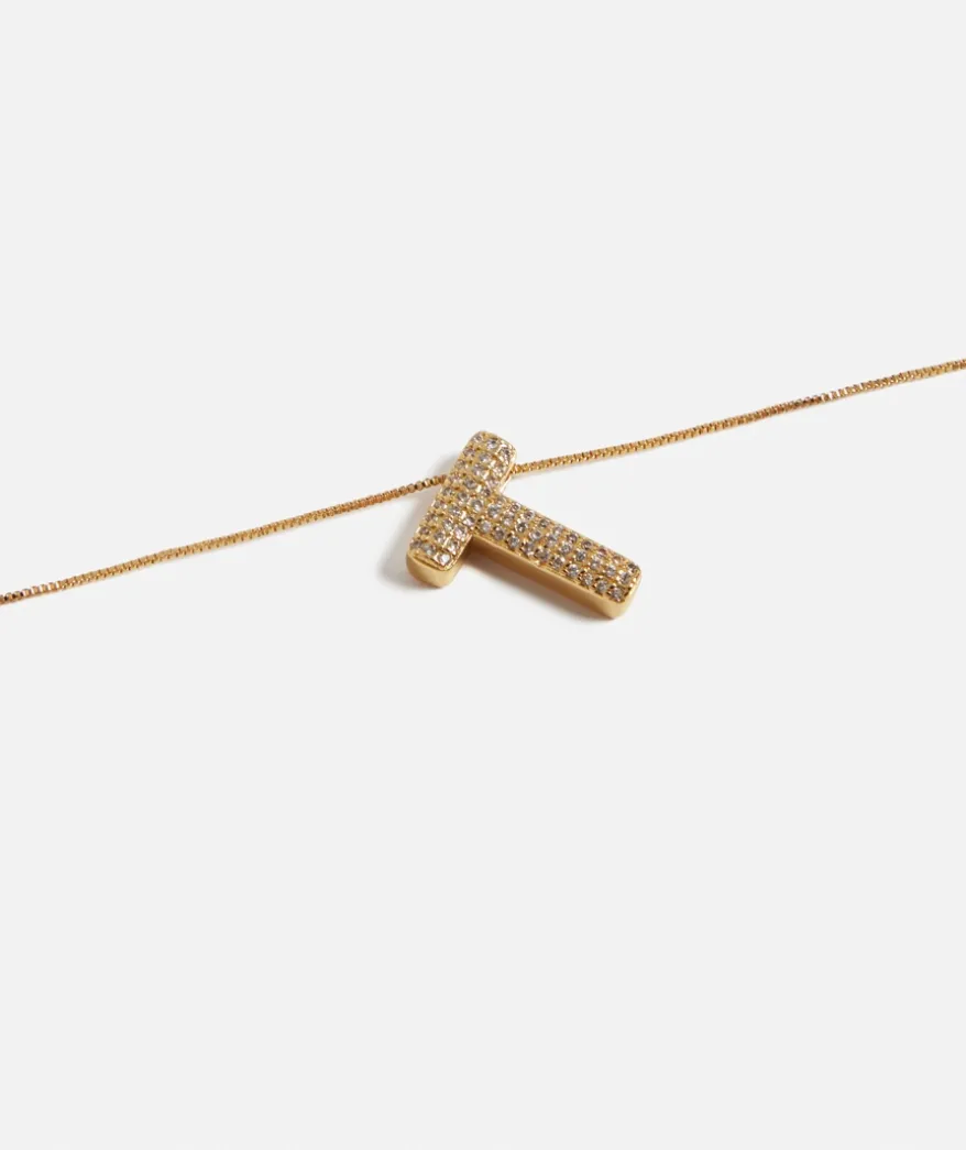 GOLD BUBBLE ALPHABET NECKLACE
