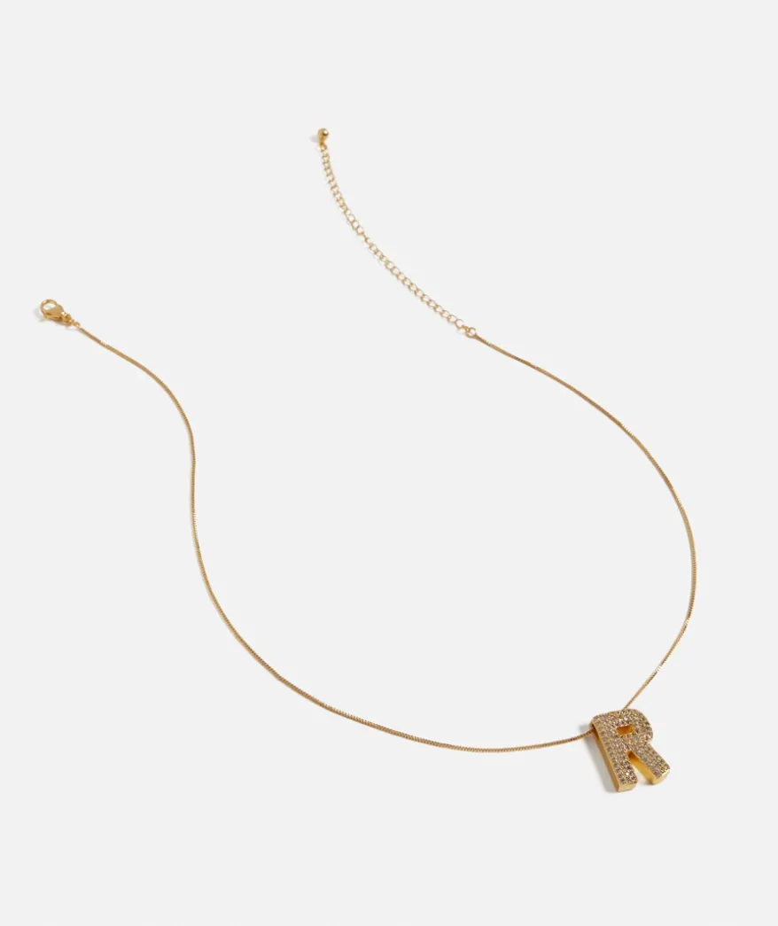 GOLD BUBBLE ALPHABET NECKLACE