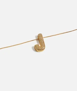 GOLD BUBBLE ALPHABET NECKLACE