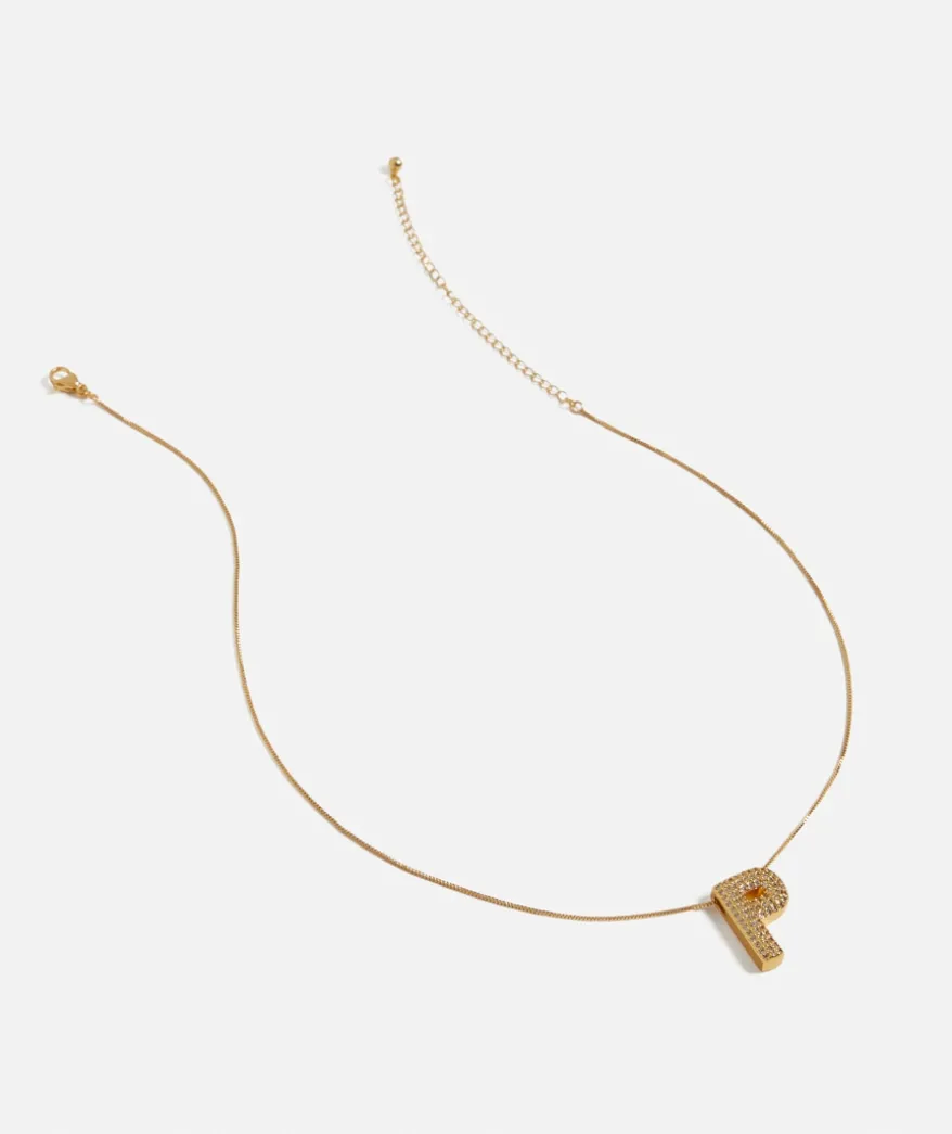 GOLD BUBBLE ALPHABET NECKLACE