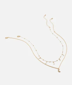 GOLD CELESTIAL PEARL MOON NECKLACE PACK