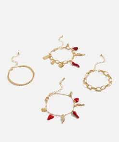 GOLD CHILLI & CHARM BRACELET PACK