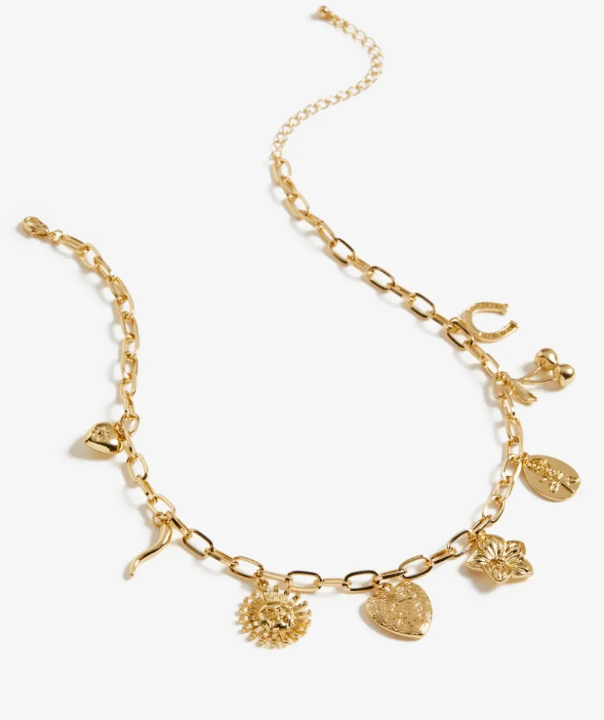 GOLD CHUNKY CHARM NECKLACE