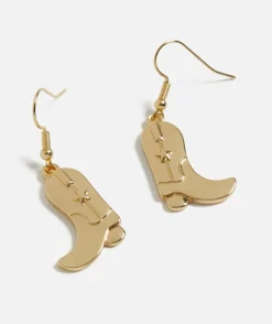 GOLD COWGIRL BOOT EARRING