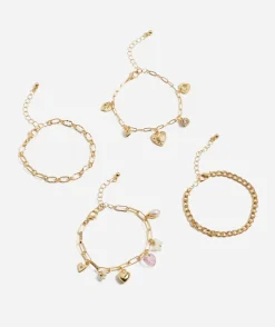 GOLD HEART CHARM BRACELET PACK