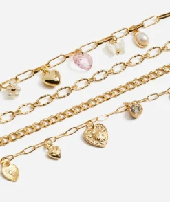 GOLD HEART CHARM BRACELET PACK
