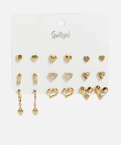 GOLD HEART EARRING PACK