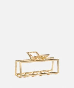 GOLD METAL RECTANGLE HAIR CLAW
