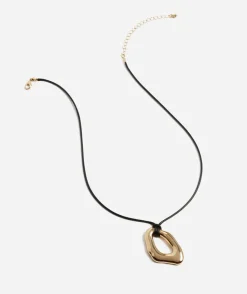 GOLD MOLTEN CHARM ROPE NECKLACE
