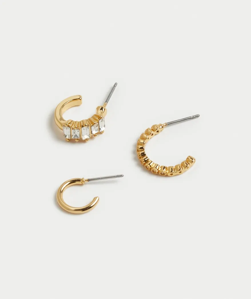 GOLD PLATED BAGUETTE HOOP PACK