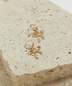 GOLD PLATED BOW STUD EARRING