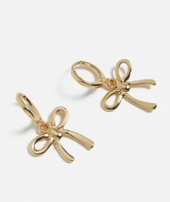 GOLD PLATED BOW STUD EARRING