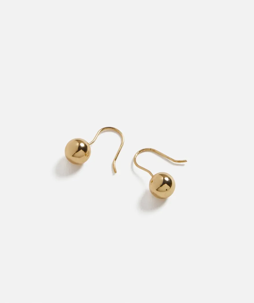 GOLD PLATED DROP BALL EARRING