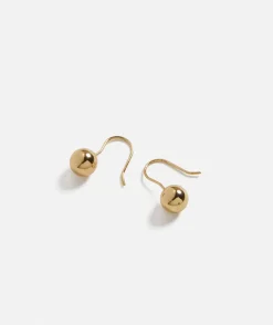 GOLD PLATED DROP BALL EARRING