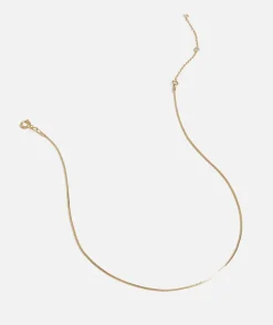 GOLD PLATED FINE BOX CHAIN NECKLACE