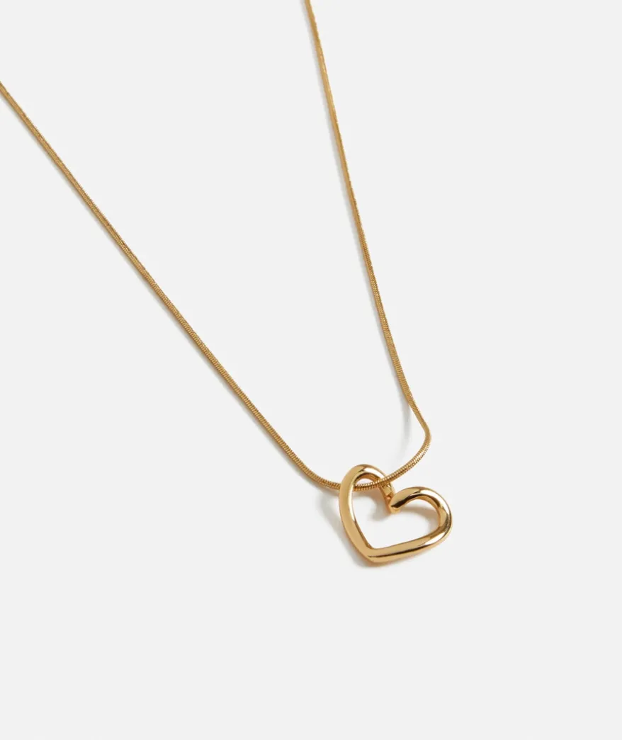 GOLD PLATED FINE HEART PENDANT NECKLACE