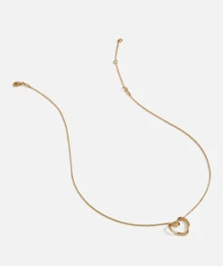 GOLD PLATED FINE HEART PENDANT NECKLACE