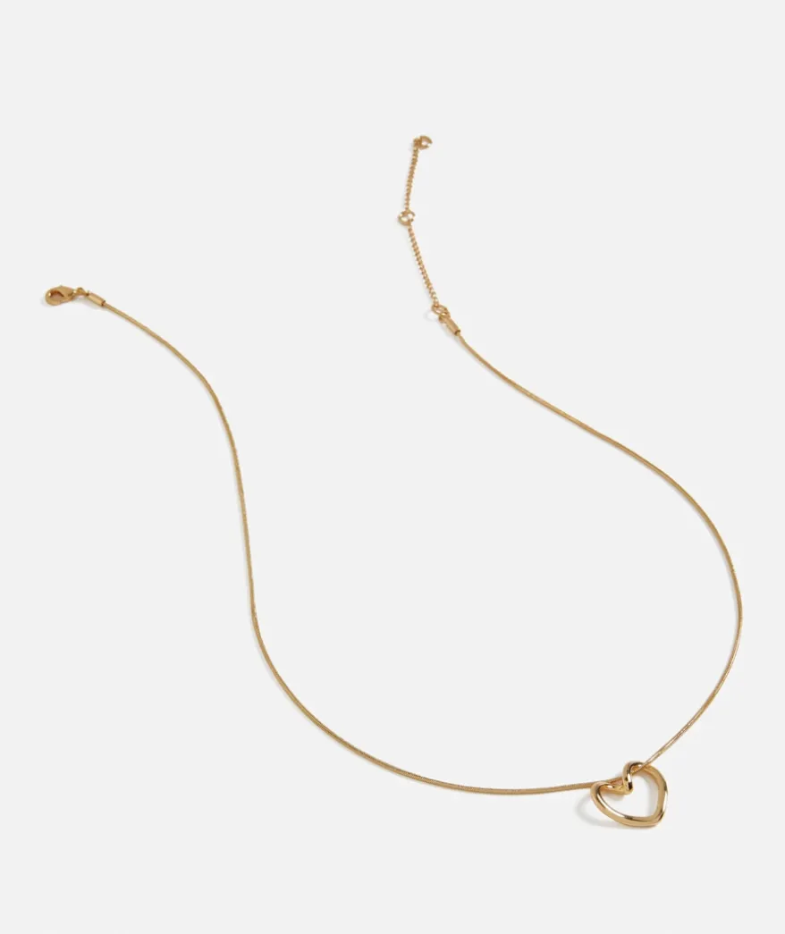 GOLD PLATED FINE HEART PENDANT NECKLACE