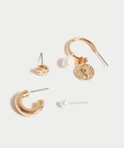 GOLD PLATED FRESHWATER PEARL EARRING PACK