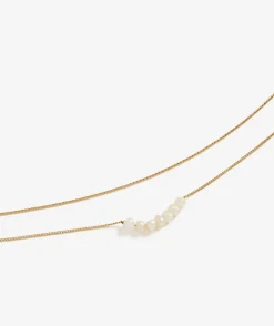 GOLD PLATED FRESHWATER PEARL LAYERED NECKLACE