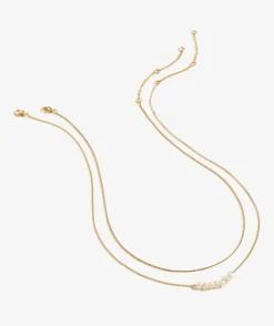 GOLD PLATED FRESHWATER PEARL LAYERED NECKLACE