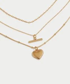 GOLD PLATED HEART PENDANT NECKLACE PACK