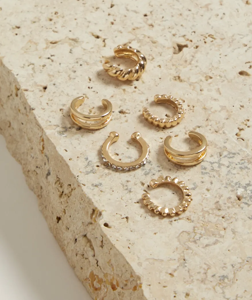 GOLD PLATED HOOP AND EAR CUFF PACK