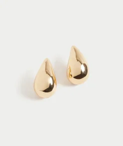 GOLD PLATED LARGE TEARDROP EARRINGS