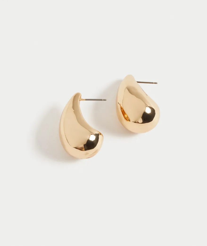 GOLD PLATED LARGE TEARDROP EARRINGS