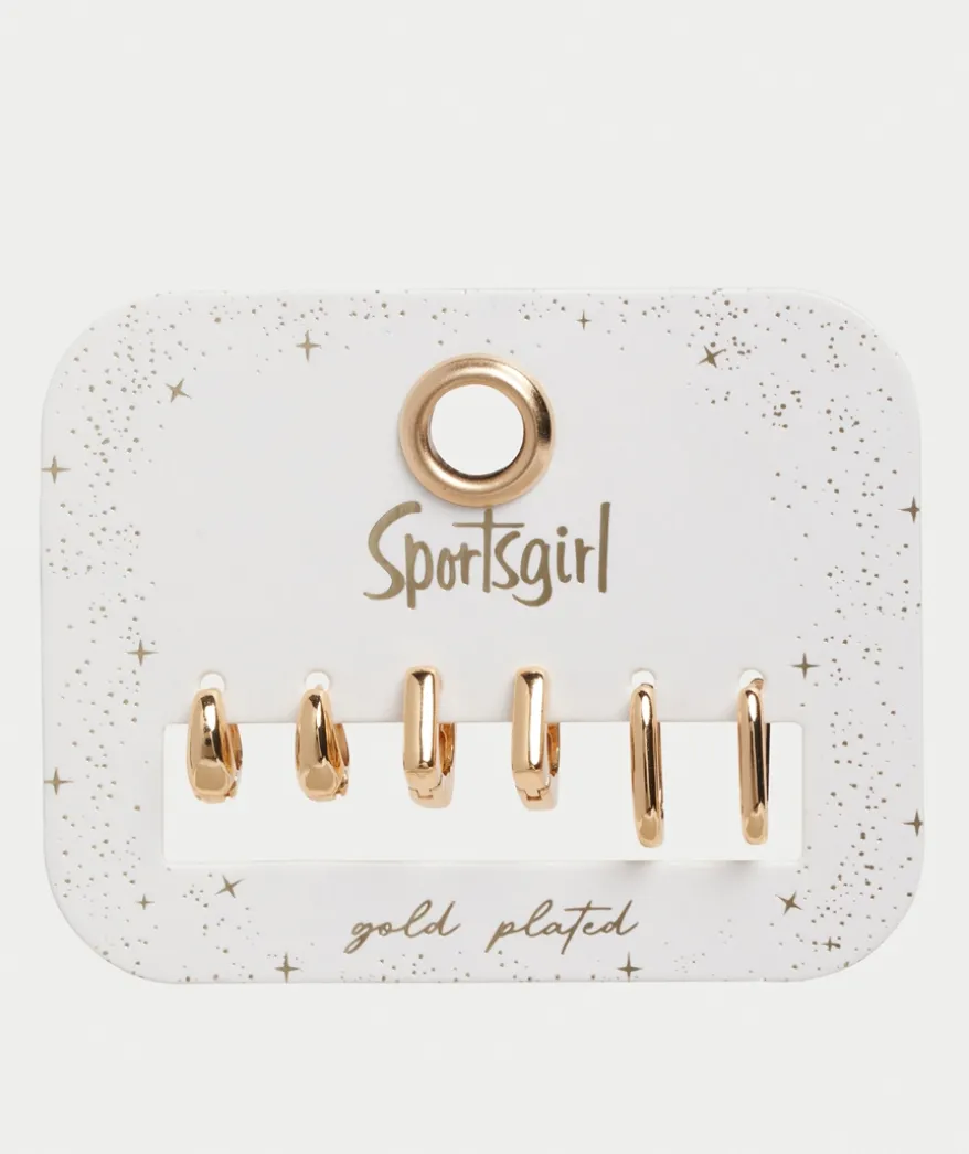 GOLD PLATED MINI MIXED HOOP PACK