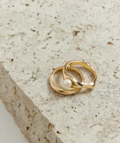 GOLD PLATED MOLTEN PEARL RING PACK