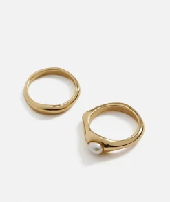 GOLD PLATED MOLTEN PEARL RING PACK