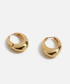 GOLD PLATED OVAL HUGGIE HOOP