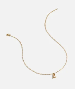 GOLD PLATED PEARL ALPHABET NECKLACE